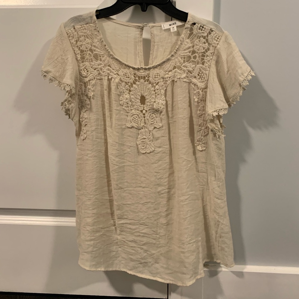 MINE NWOT tan crinkled top